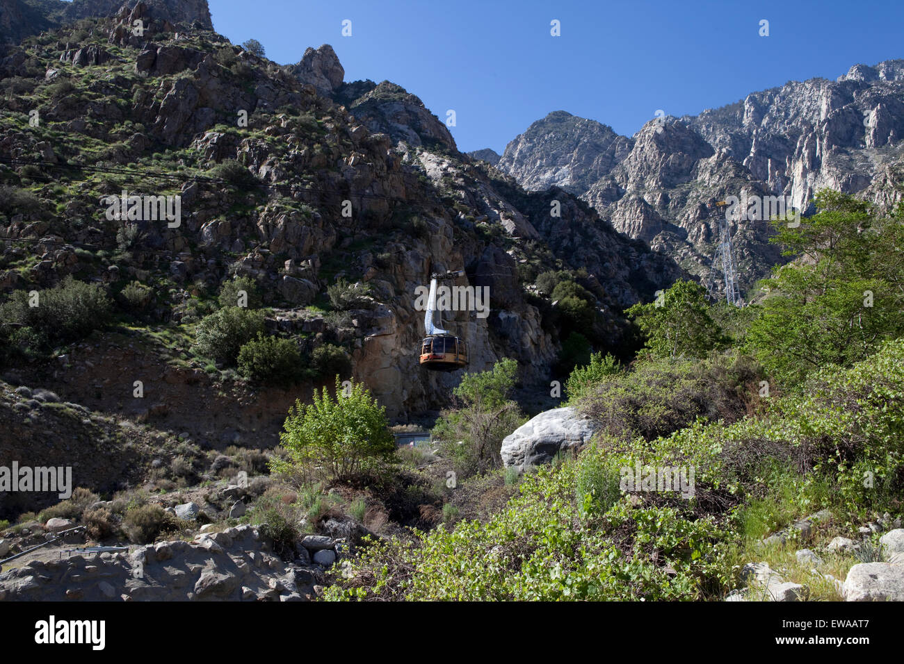 Stati Uniti, California, Palm Springs, turisti, vista, San Jacinto Mountains, aerial tram modo Foto Stock