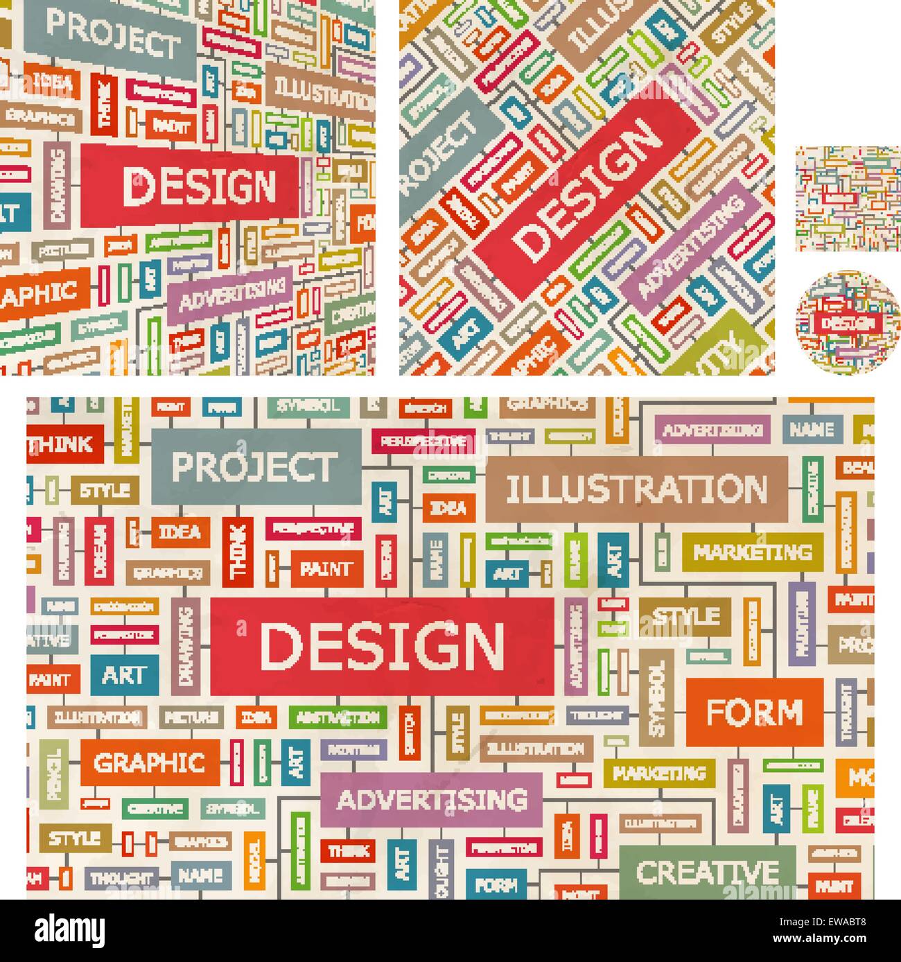 DESIGN. Word cloud illustrazione. Tag cloud concetto collage. Illustrazione Vettoriale