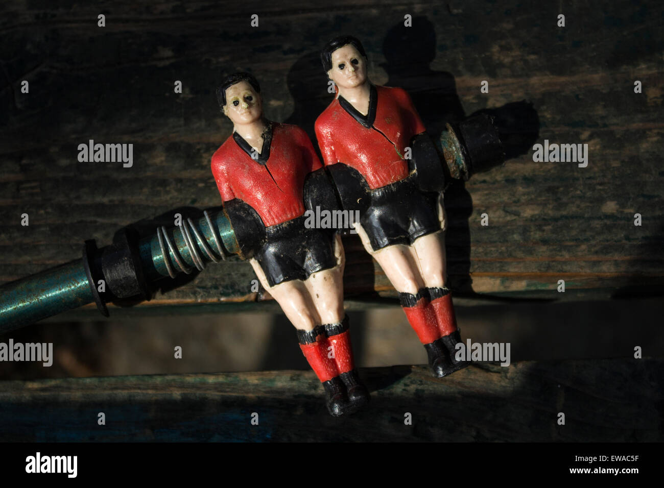 Due giocatori di calcio di un biliardino "" Foto Stock