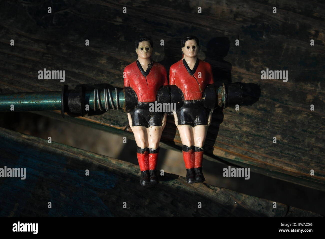 Due giocatori di calcio di un biliardino "" Foto Stock