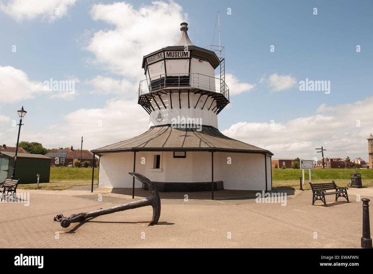 La Harwich basso faro fu costruito 1818 e chiamato Museo Marittimo a partire dal 1980 è stato uno dei principali protagonisti di porto Foto Stock