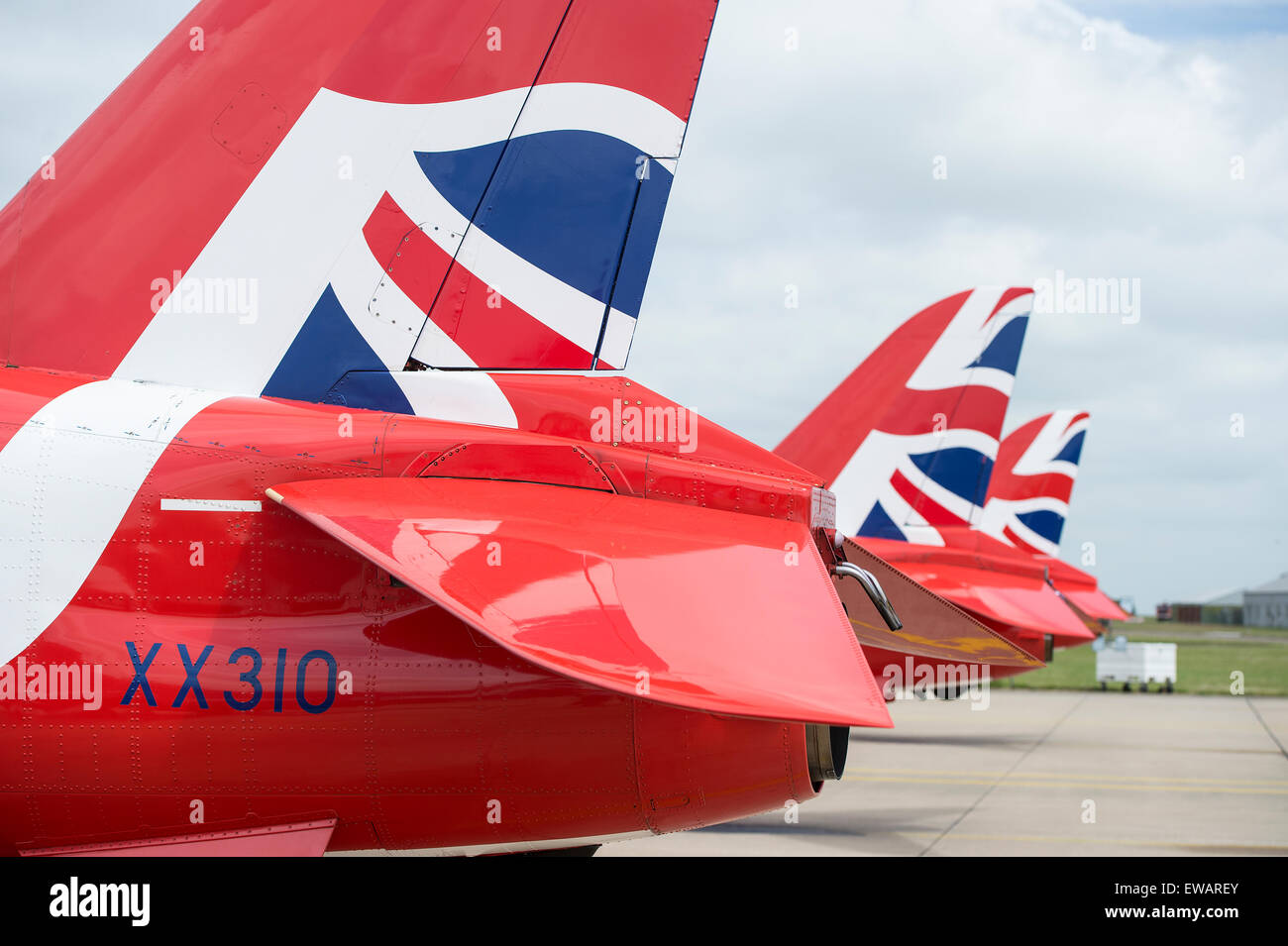 Il Royal Air Force frecce rosse aerobatic team ala di coda Foto Stock