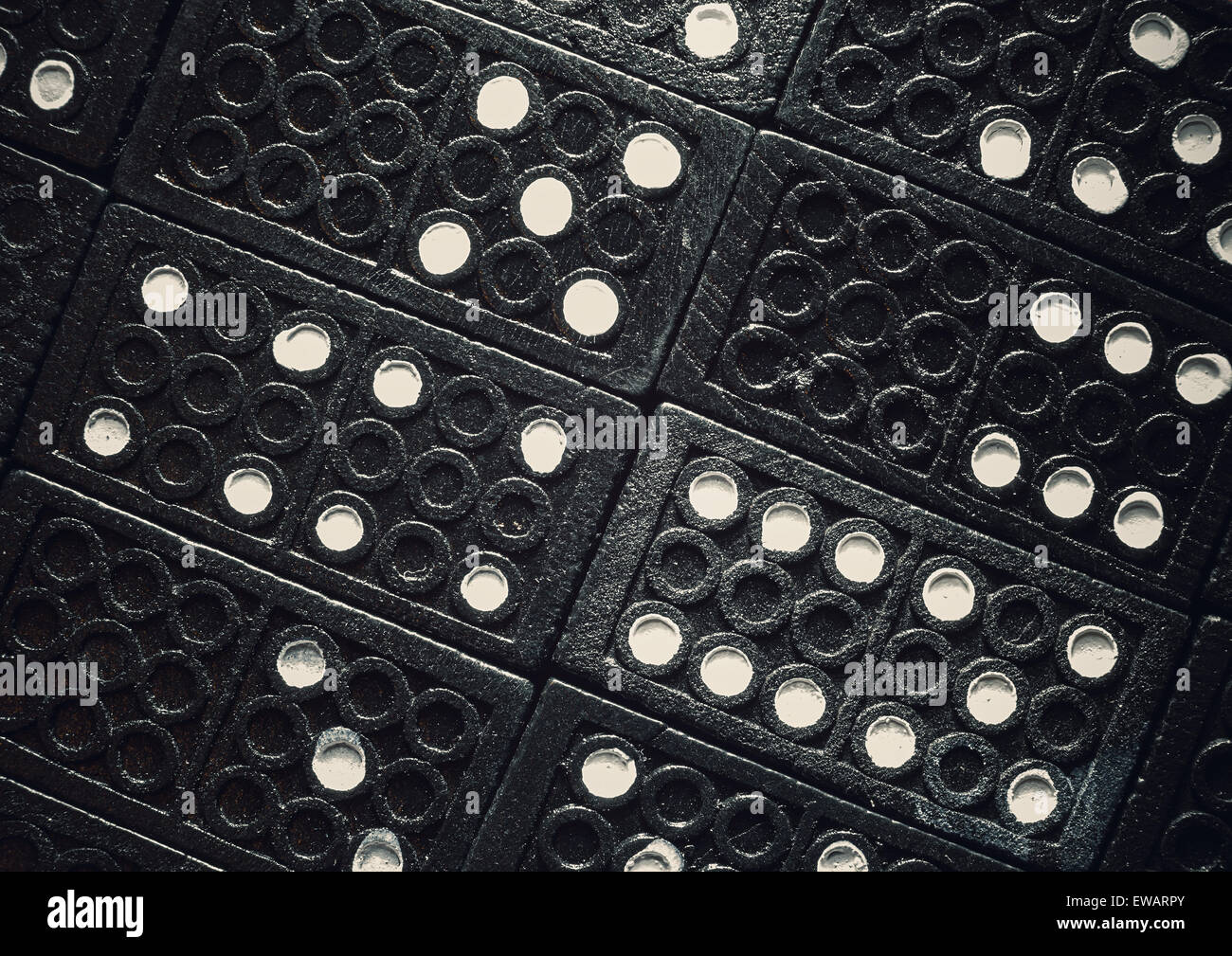 La texture di plastica nera domino, primo piano. Foto Stock