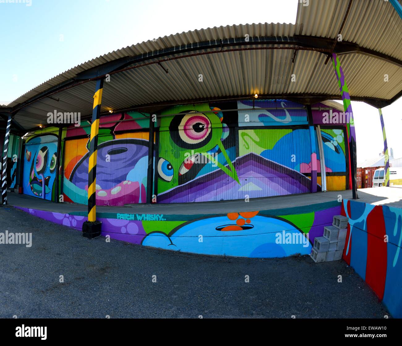 Wall Art su capannone per il rimessaggio Foto Stock