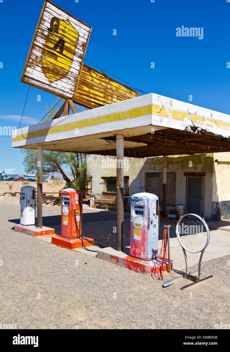 Madre Road US Route 66 in California e Arizona New Mexico Foto Stock