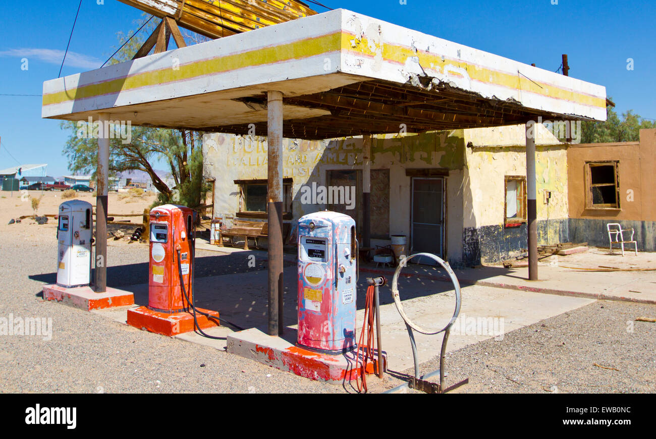 Madre Road US Route 66 in California e Arizona New Mexico Foto Stock