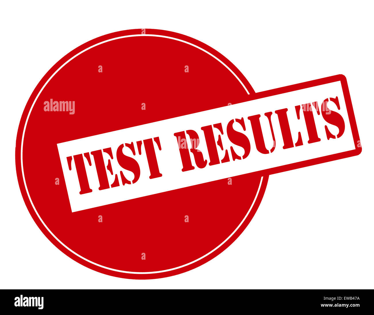 Timbro di gomma con il testo i risultati del test interno, illustrazione vettoriale Foto Stock