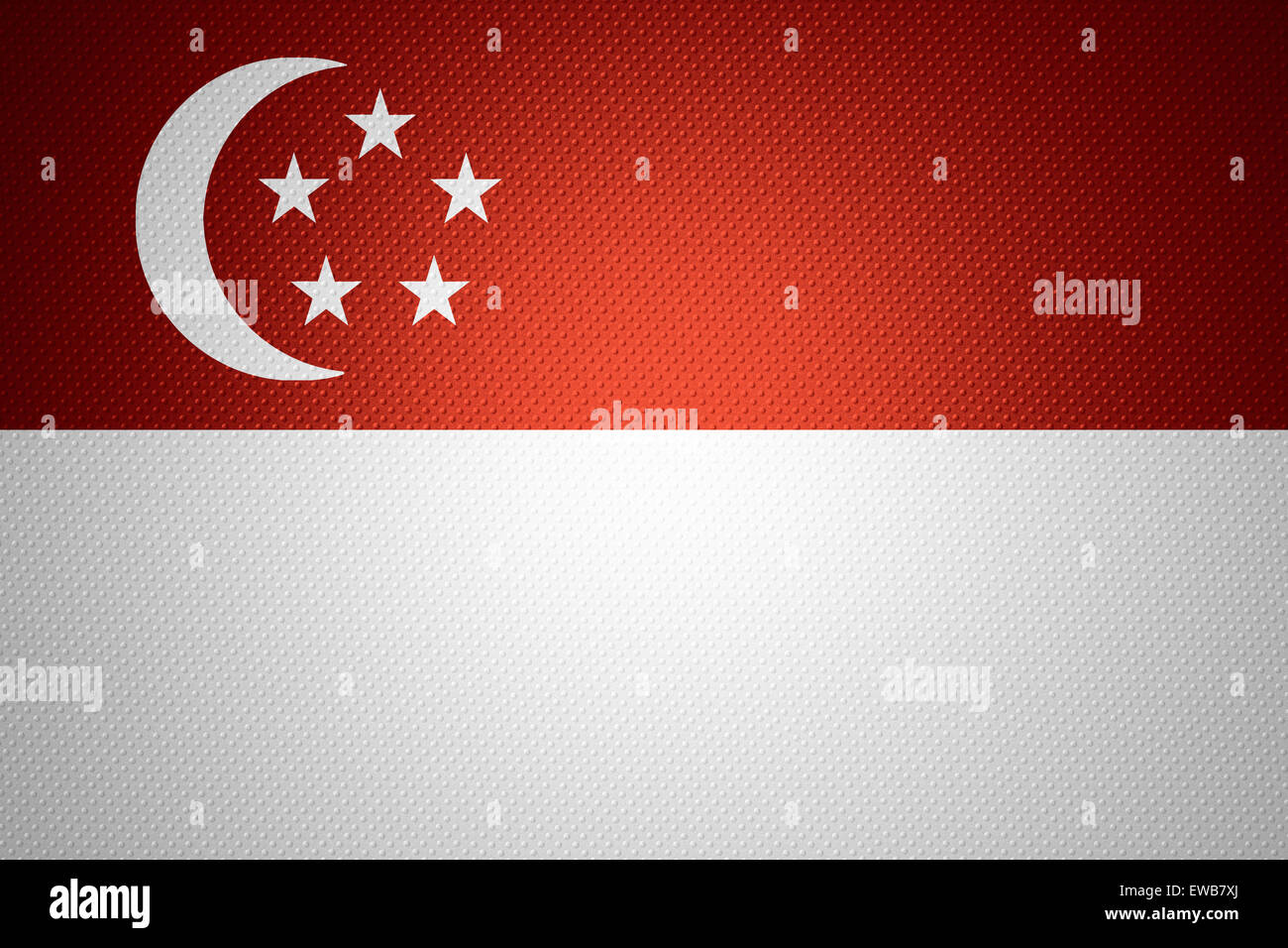 Bandiera di Singapore o banner su texture astratta Foto Stock