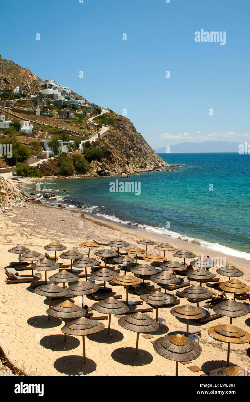 Griechenland Kykladen Mykonos Spiaggia Elia Foto
