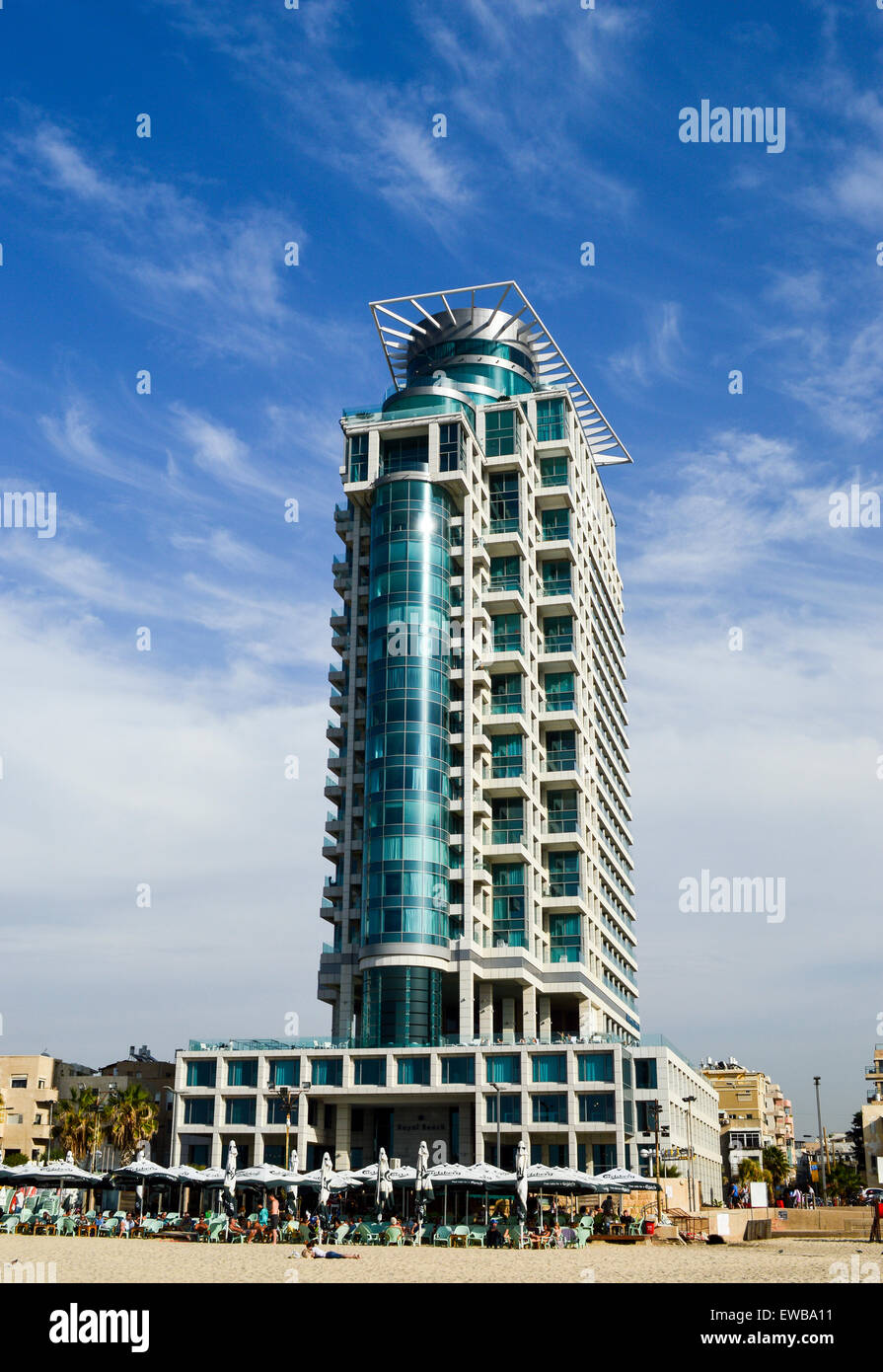 Il lusso moderno alto edificio, Tel Aviv, Israele Foto Stock