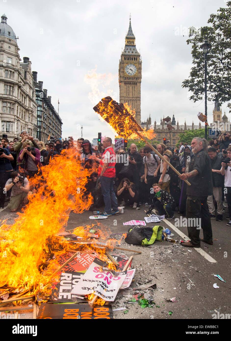 Anti austerità tagli non protesta demo marzo Londra Foto Stock