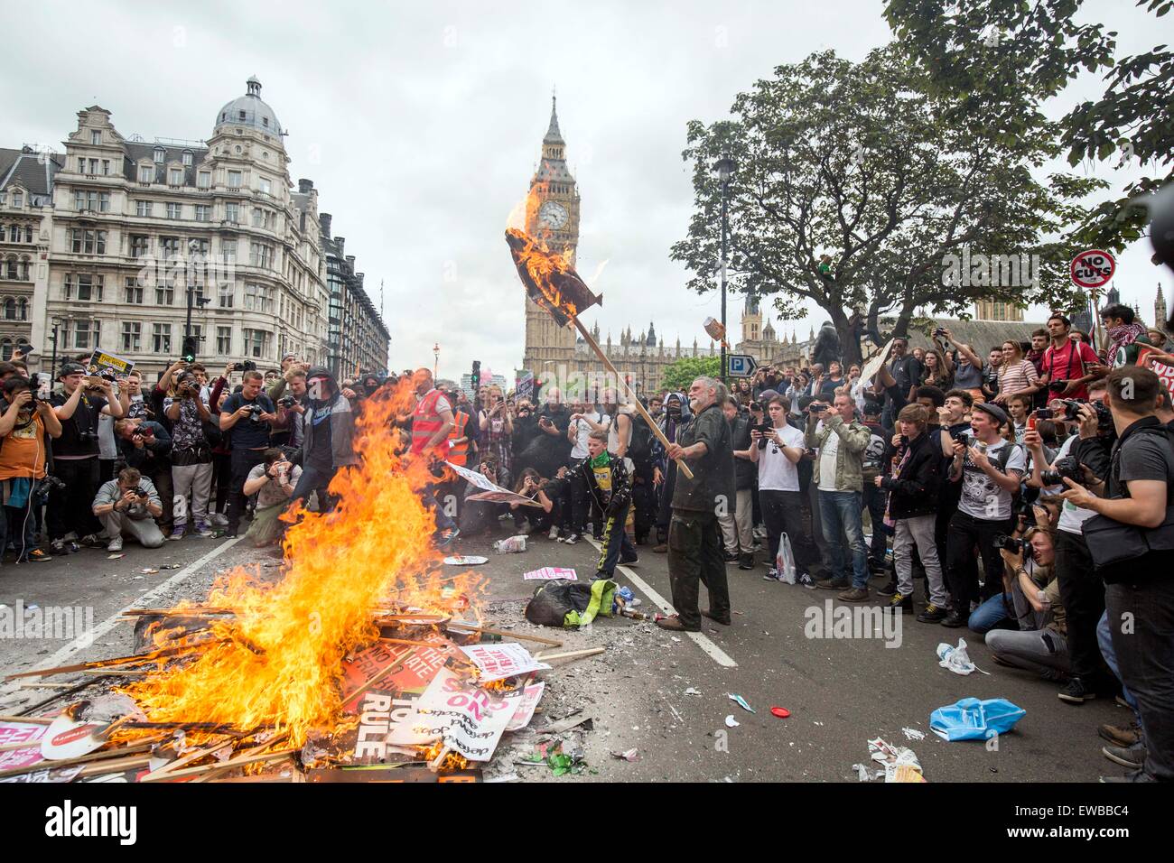 Anti austerità tagli non protesta demo marzo Londra Foto Stock