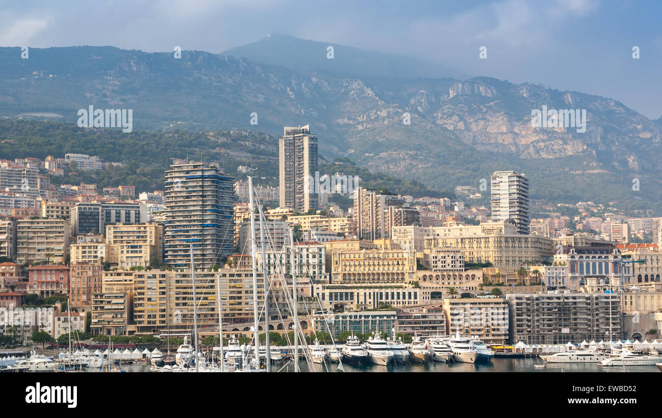 Panorama della città di Monte Carlo a Monaco. Foto Stock