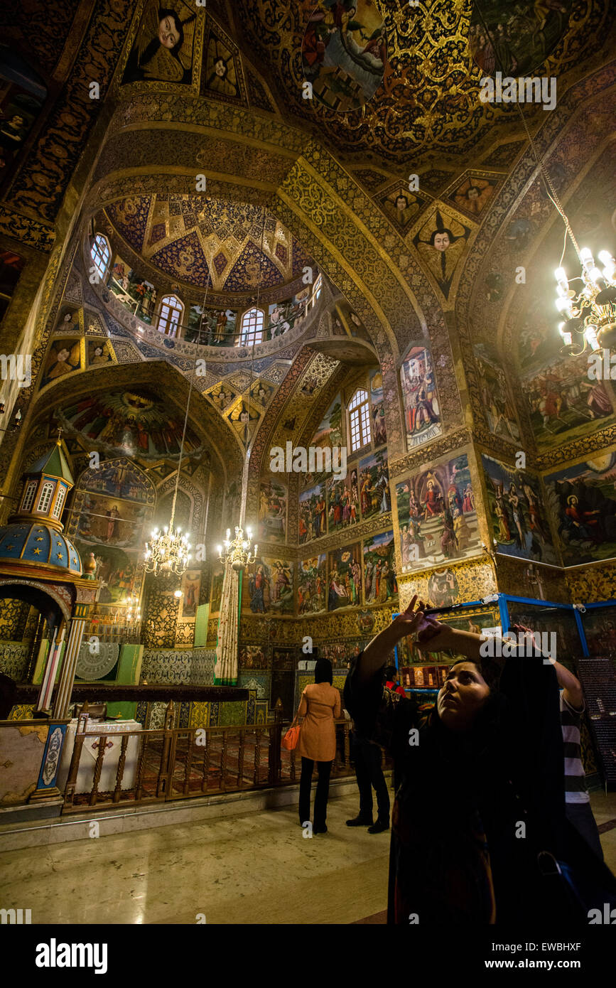 Cattedrale di Vank nel quartiere Armeno di Isfahan, Iran Foto Stock