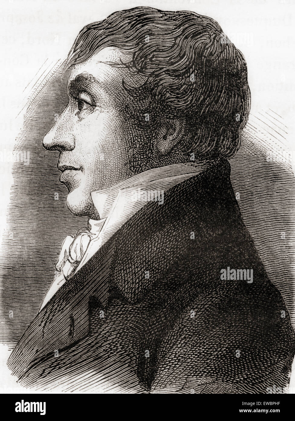 Jean-Marie-Joseph Coutelle, 1748 - 1835. Ingegnere francese, lo scienziato e il pioniere del volo in mongolfiera. Foto Stock