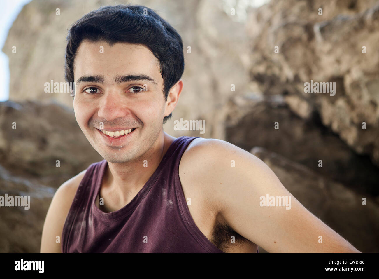 Ritratto di un giovane uomo di El Arenal, hidalgo, Messico. Foto Stock