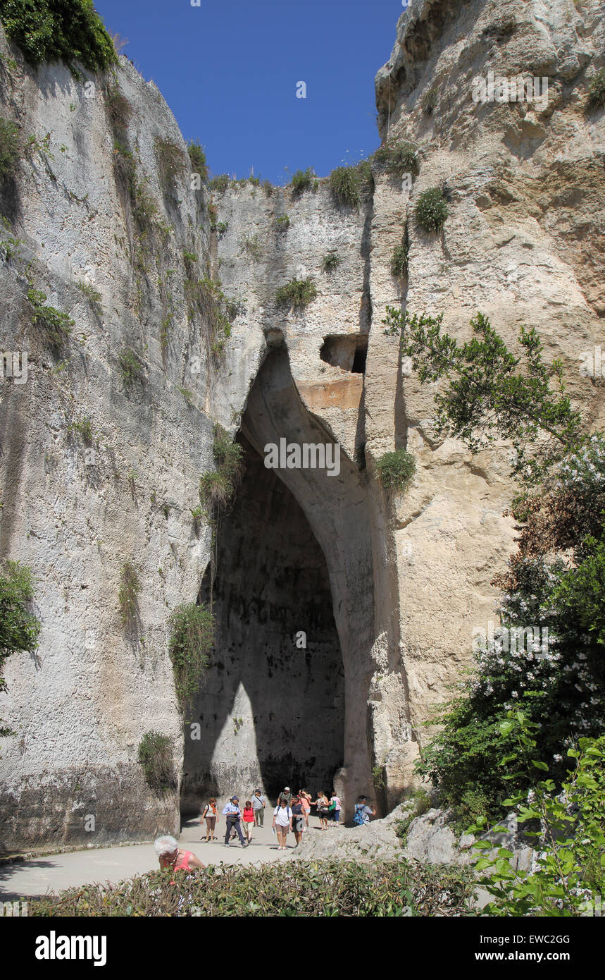 L'Orecchio di Dionigi di Siracusa neapolis zona archeologica di Sicilia Foto Stock