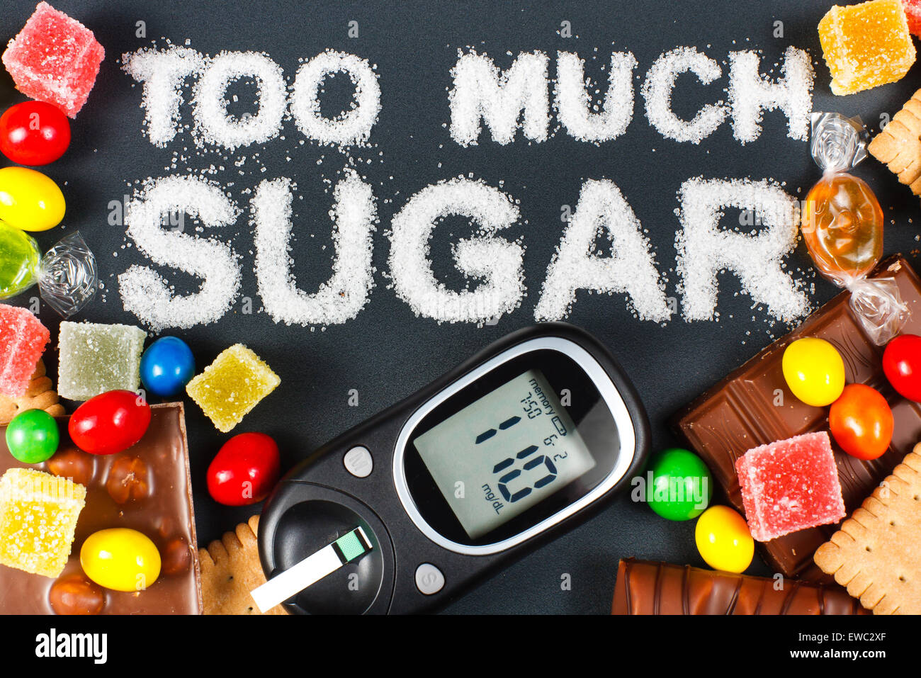 Cibo malsano concetto - zucchero Foto Stock