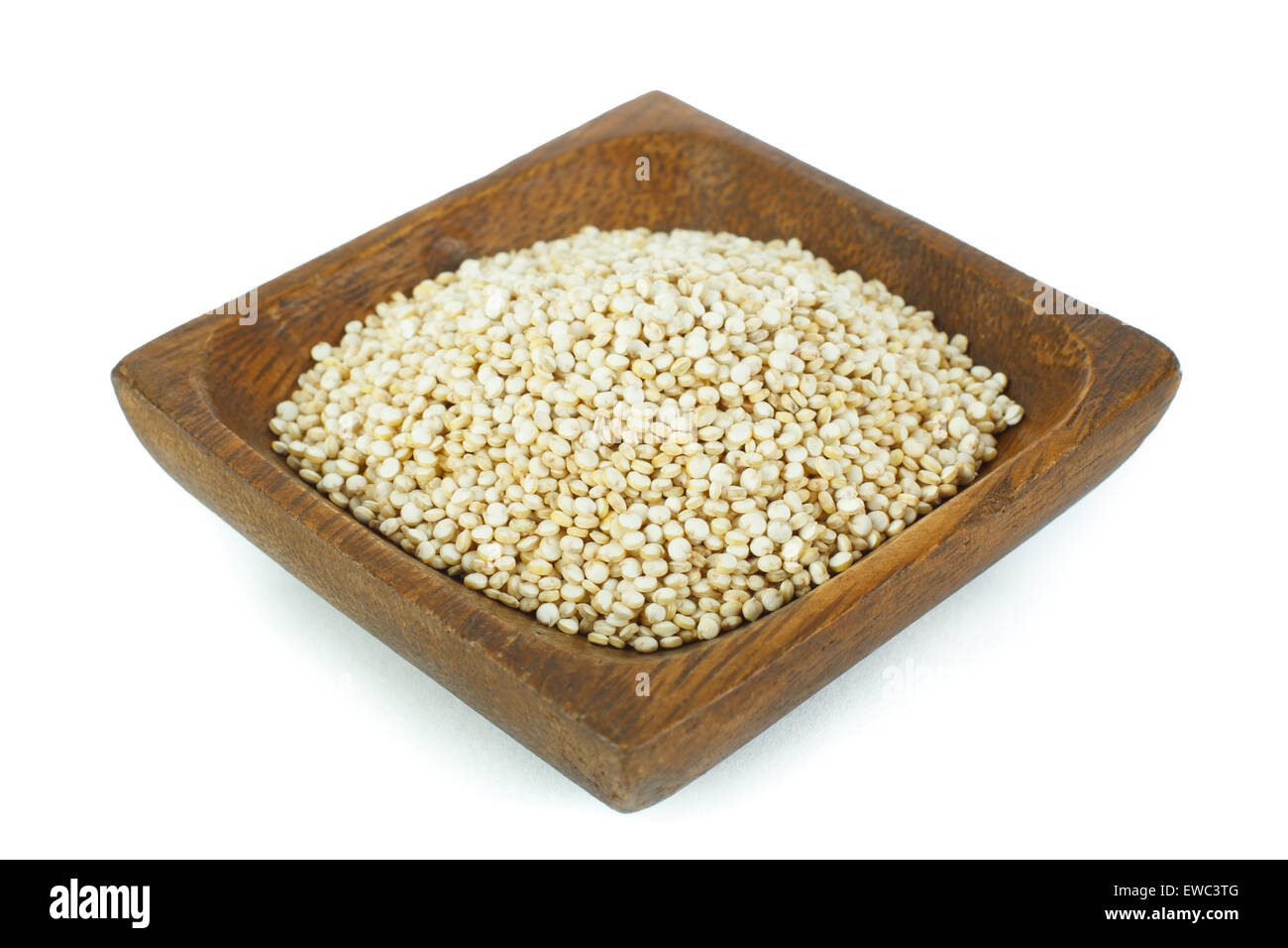 La quinoa grano nel recipiente di legno Foto Stock