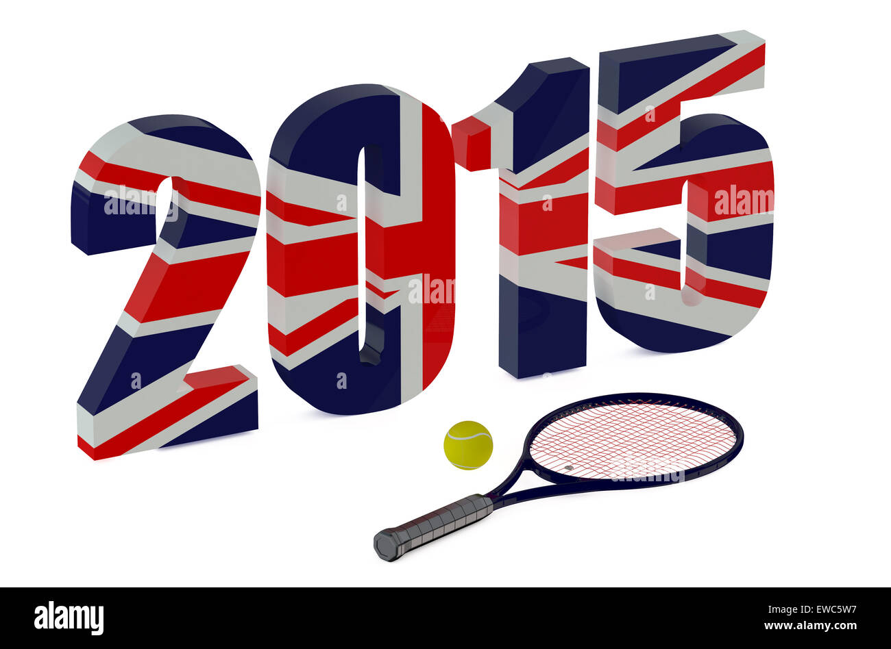 Campionati di Wimbledon 2015 isolati su sfondo bianco Foto Stock