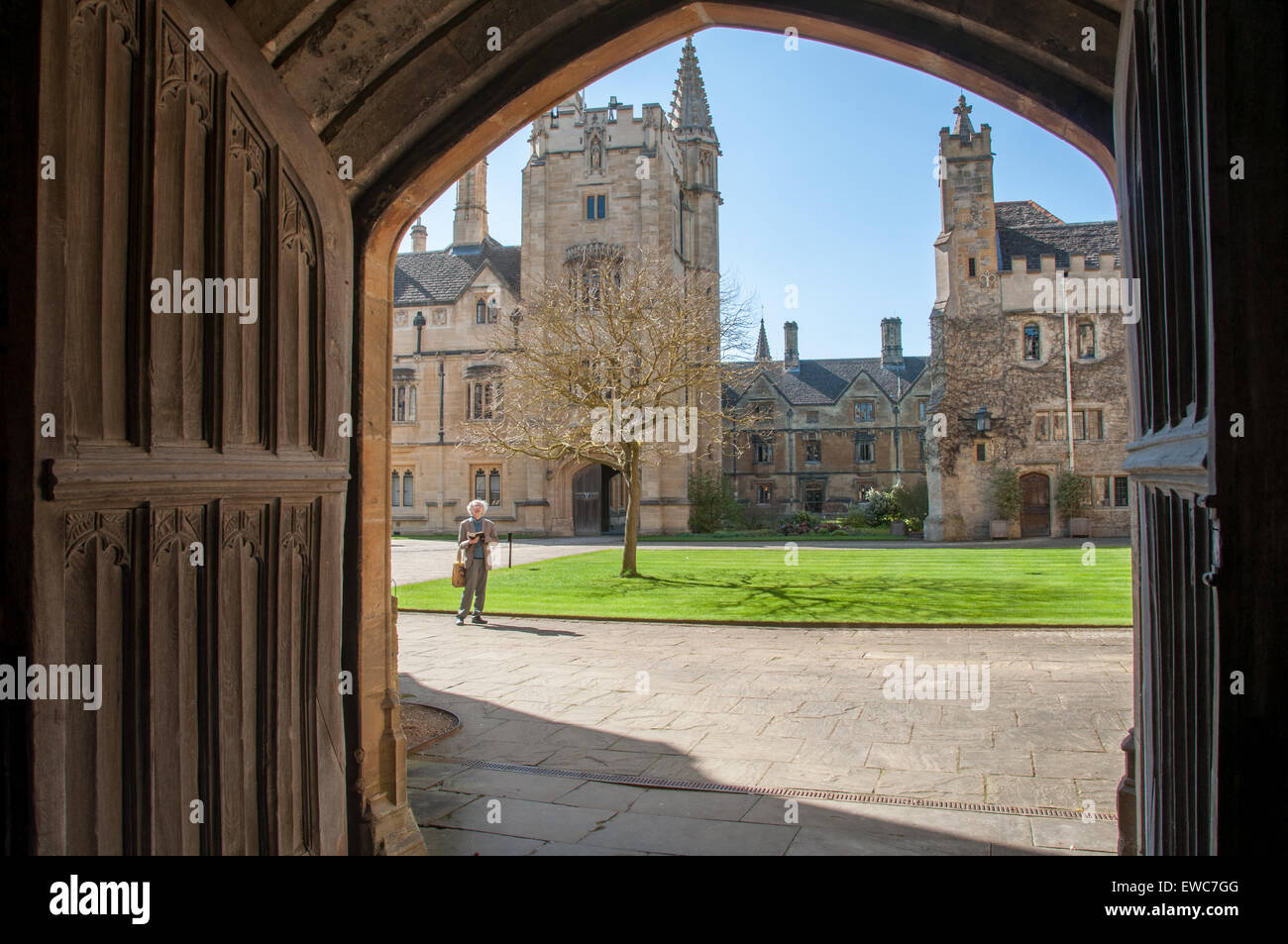 Vista del Magdalen College di Oxford, Regno Unito Foto Stock