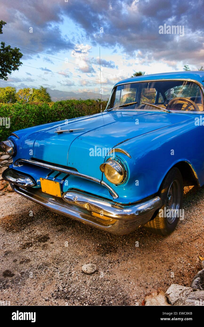 Vecchio classico americano auto in Trinidad, Cuba Foto Stock