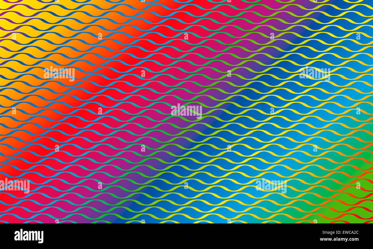 Arcobaleno colorato modello wave background. Foto Stock