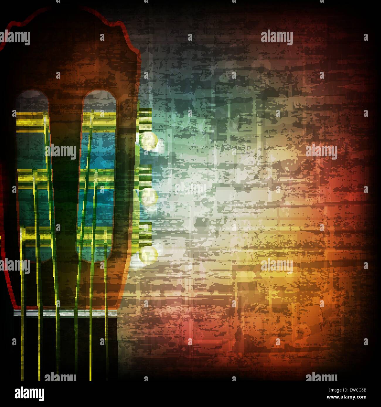 Abstract musica grunge sfondo vintage chitarra acustica Illustrazione Vettoriale