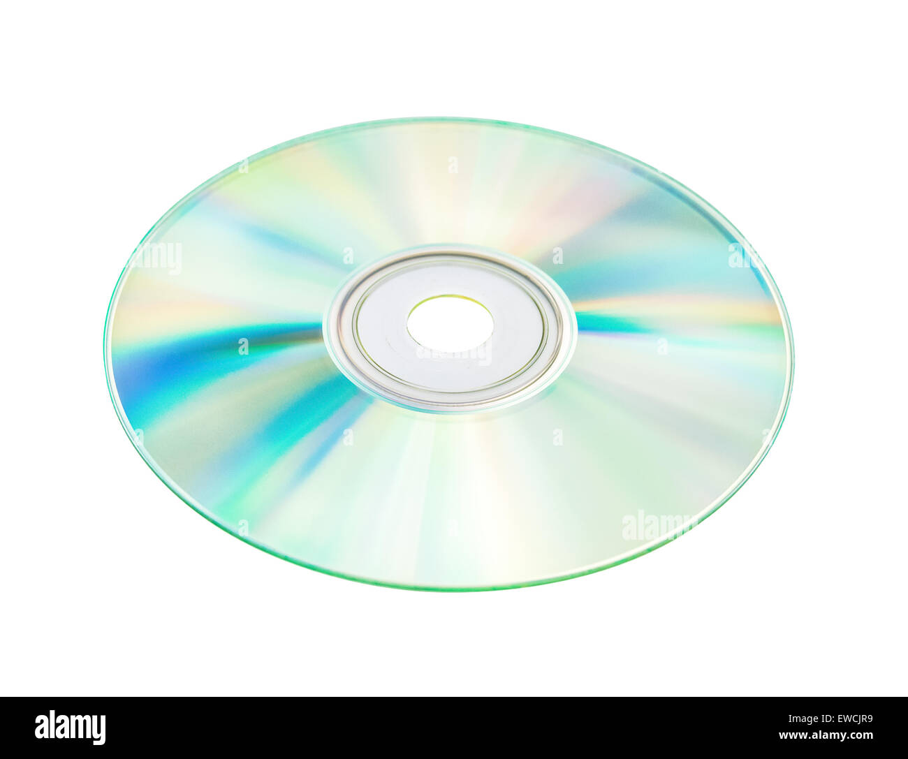 Compact disc su uno sfondo bianco con tracciato di ritaglio Foto Stock
