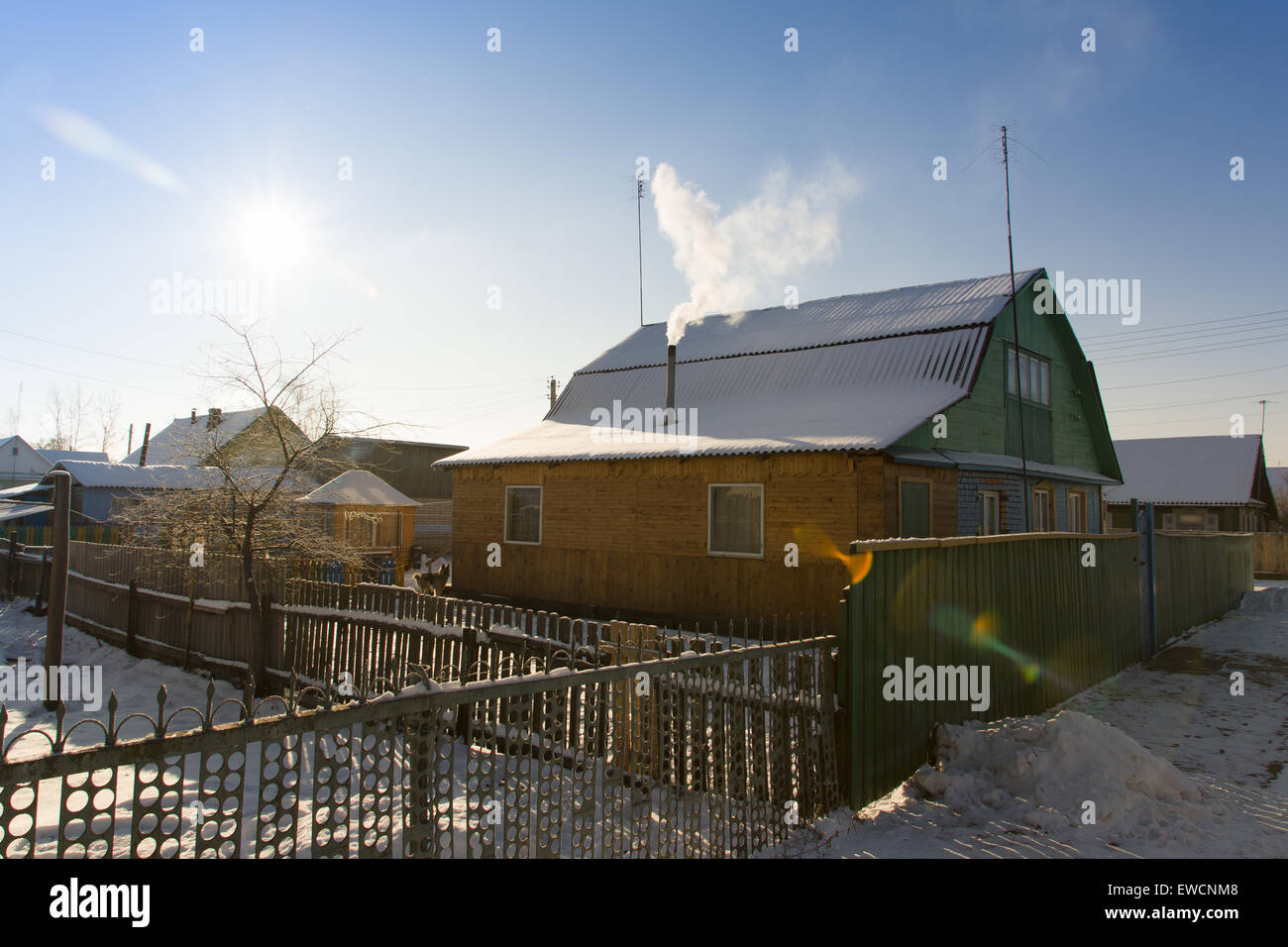 Paesaggi rurali fotografato nevoso inverno in Europa Foto Stock