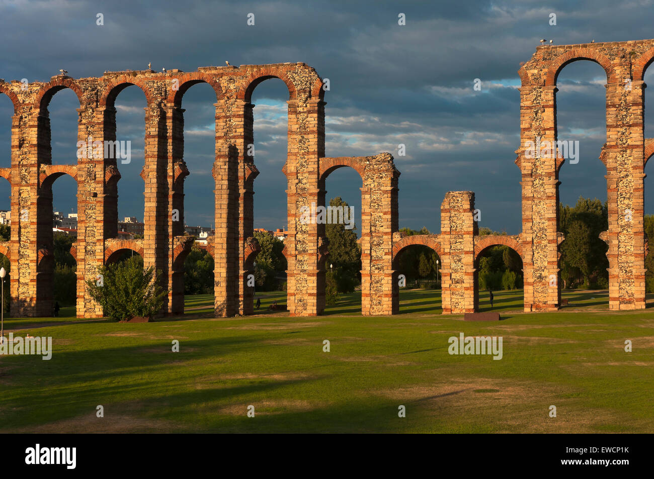 Acquedotto Romano di Los Milagros, Merida, provincia di Badajoz, regione Estremadura, Spagna, Europa Foto Stock