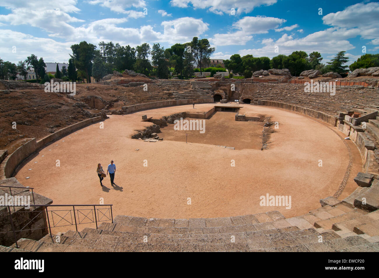 Anfiteatro romano, Merida, provincia di Badajoz, regione Estremadura, Spagna, Europa Foto Stock