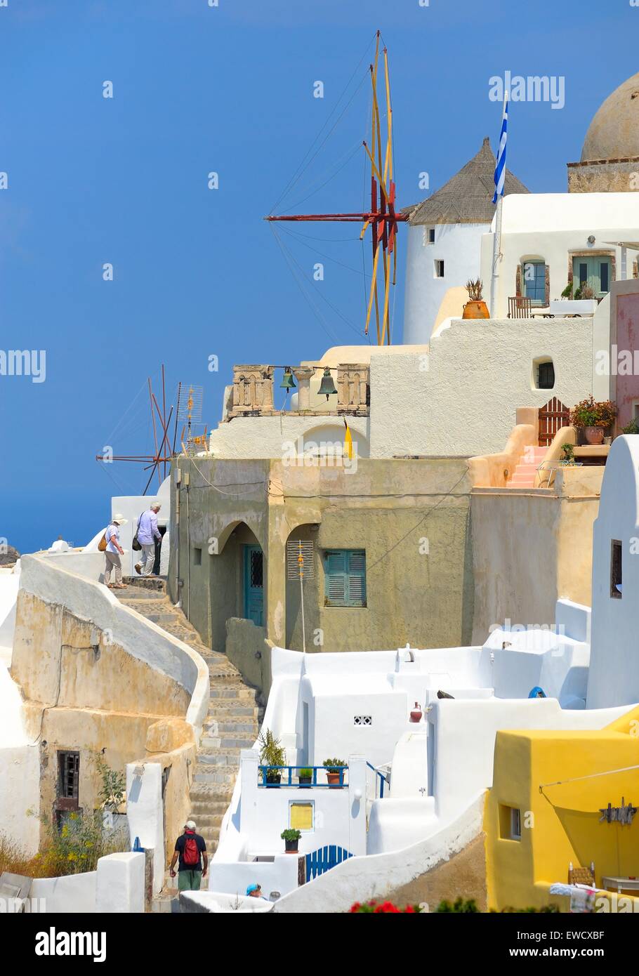 Il villaggio di Oia Santorini in Grecia. Foto Stock