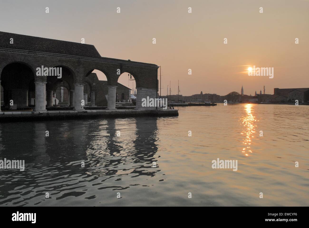 Venezia , Italia, l'Arsenale, dock di Gaggiandre Foto Stock