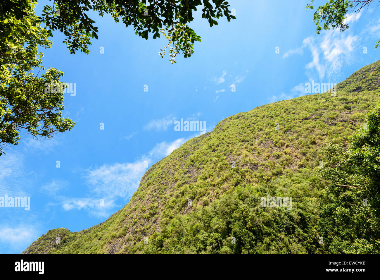 Vista Ant Khao Chang di alta montagna in cielo è una delle attrazioni turistiche Phung Chang grotta e simbolo di Phang Nga, Thailandia Foto Stock