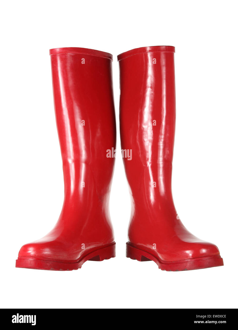 Stivali di gomma rossi Foto stock - Alamy