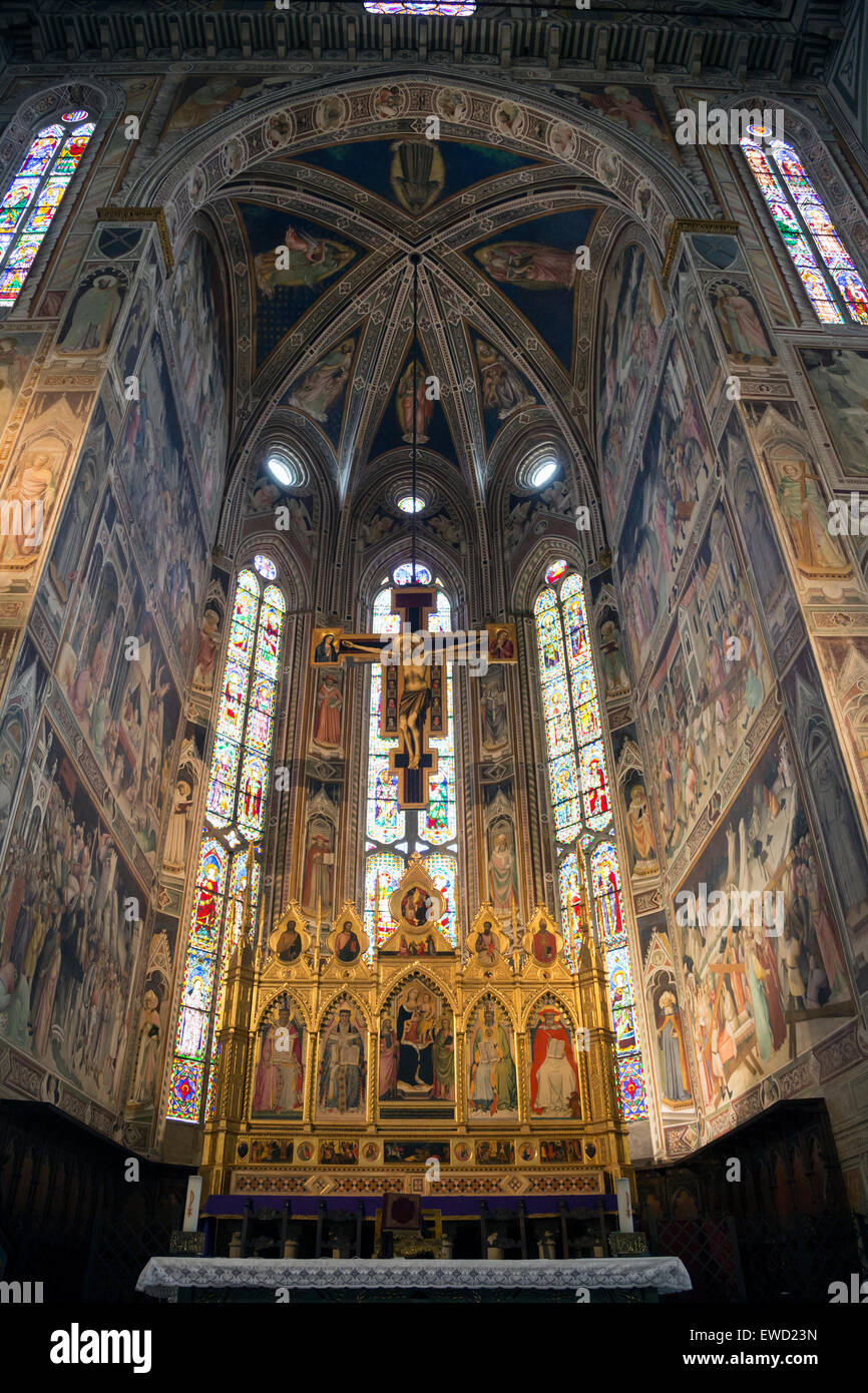 La cappella principale Capella Maggiore, Basilica di Santa Croce, Basilica di Santa Croce, Firenze, Italia Foto Stock