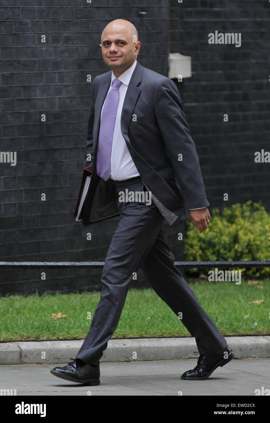 Londra, UK, 23 Giugno 2015: Sajid Javid visto in Downing Street a Londra Foto Stock