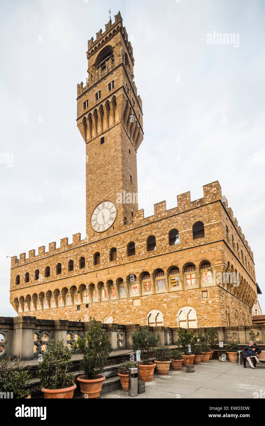 Il Palazzo Vecchio, Palazzo Vecchio, Firenze, Italia Foto Stock