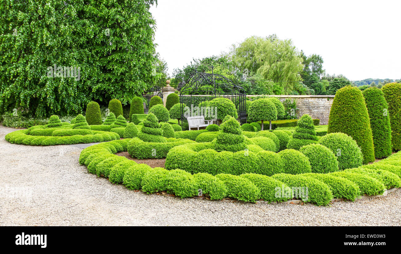 I giardini di Bourton House Bourton sulla collina Glousestershire England Regno Unito Foto Stock