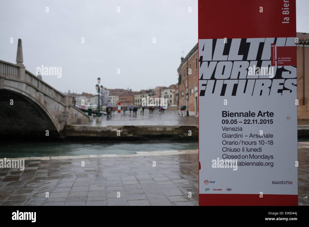 2015 Biennale di Venezia. Segno di ingresso. Foto Stock