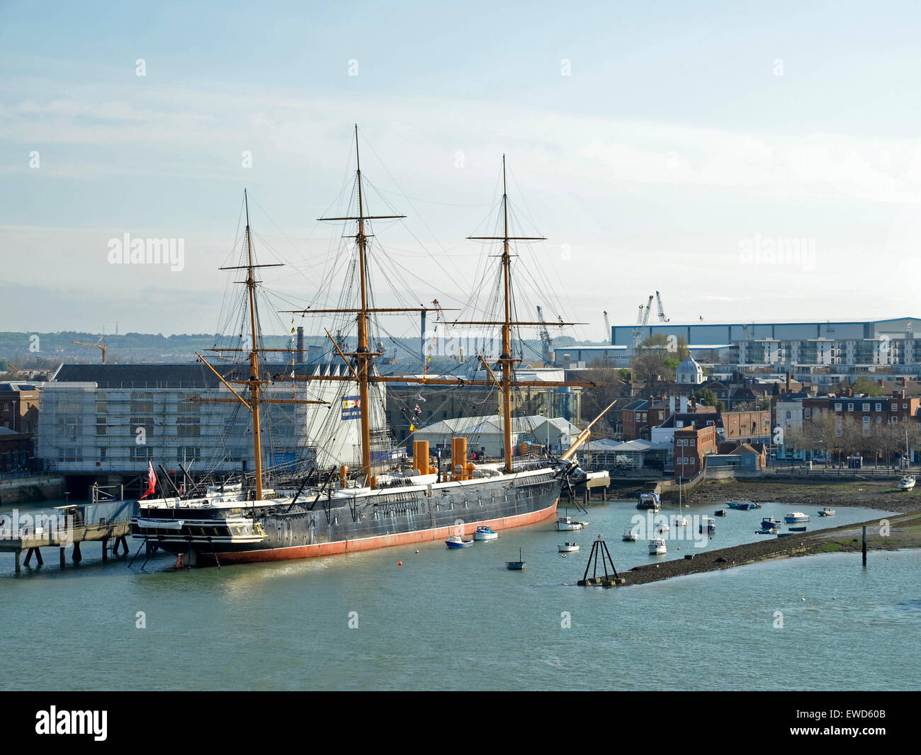 HMS Warrior museum presso il porto di Portsmouth Regno Unito Foto Stock