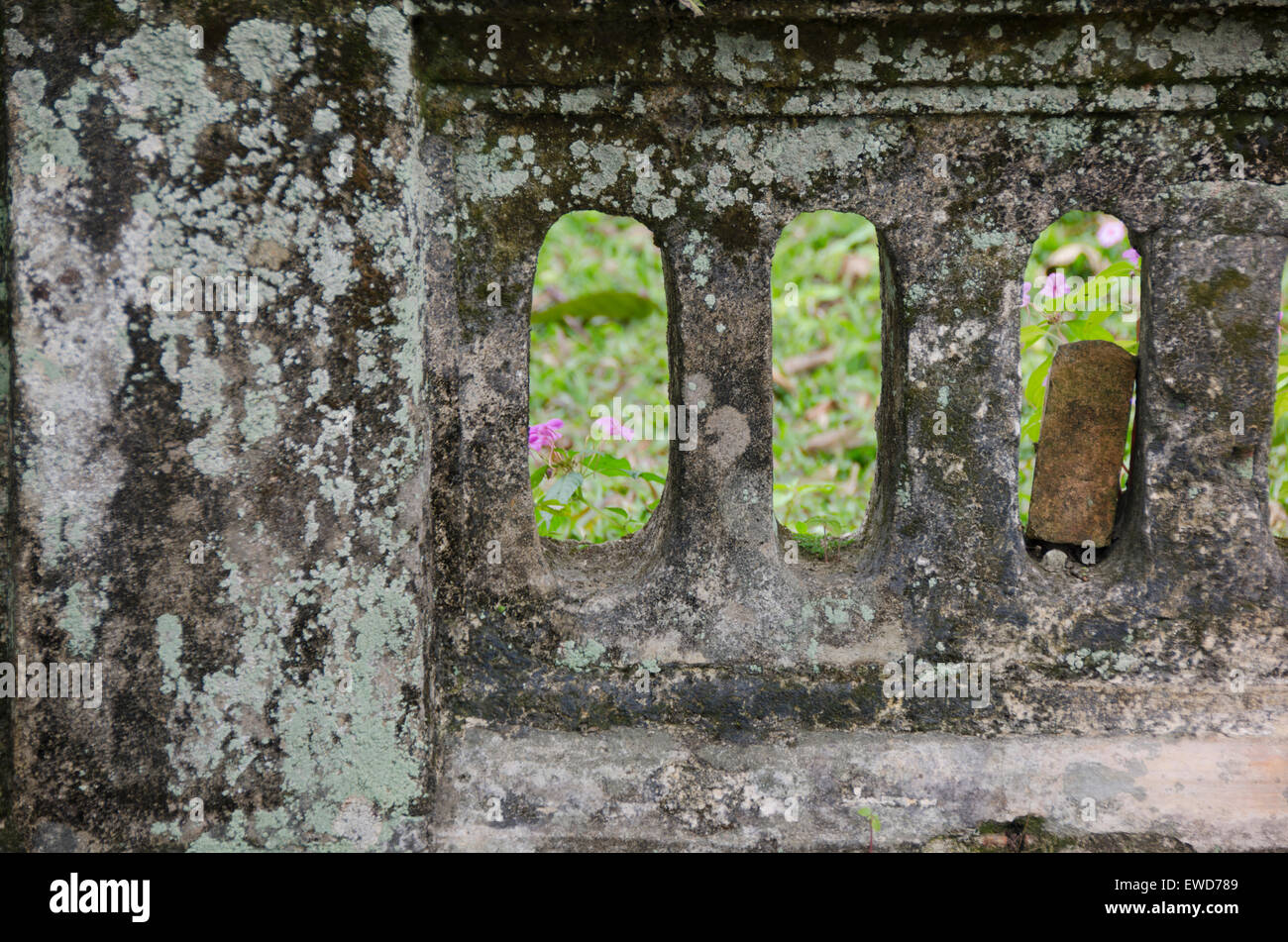 Cemento di pietra di un muro di mattoni Foto Stock