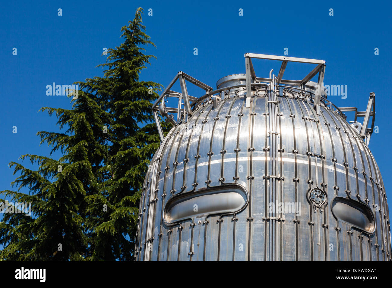 Camera di bolle da un vecchio esperimento sul display al CERN Foto Stock