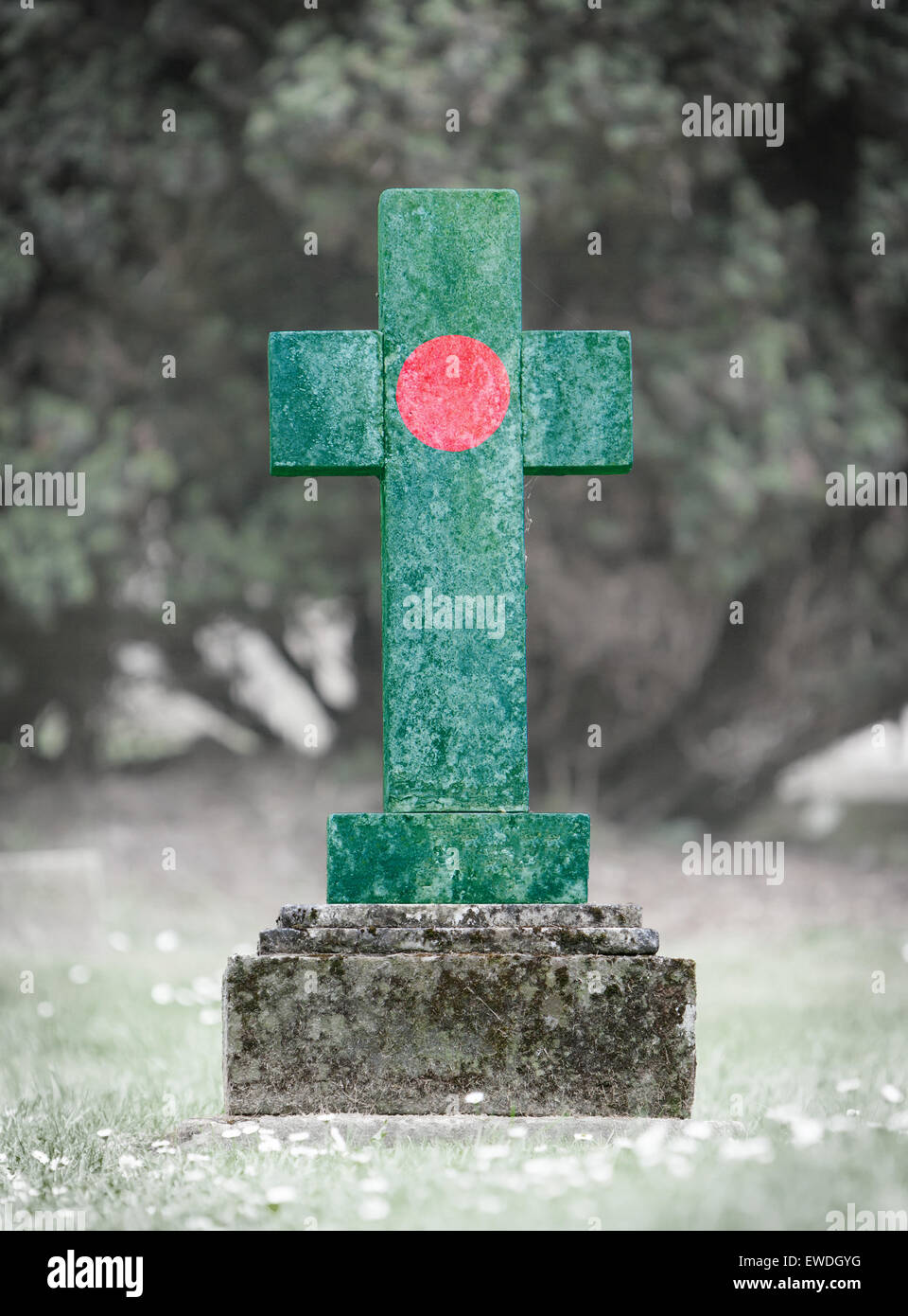 Vecchio weathered lapidi del cimitero - Bangladesh Foto Stock