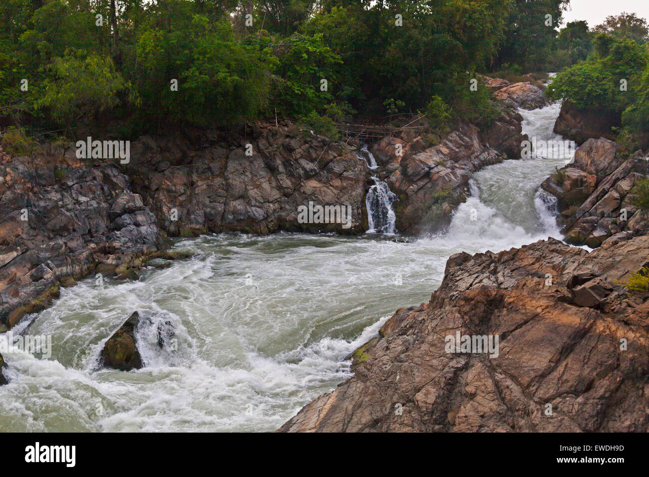 Il DON KHON cascata sul DON KHON isola in 4 mila isole area del fiume Mekong - Southern, LAOS Foto Stock