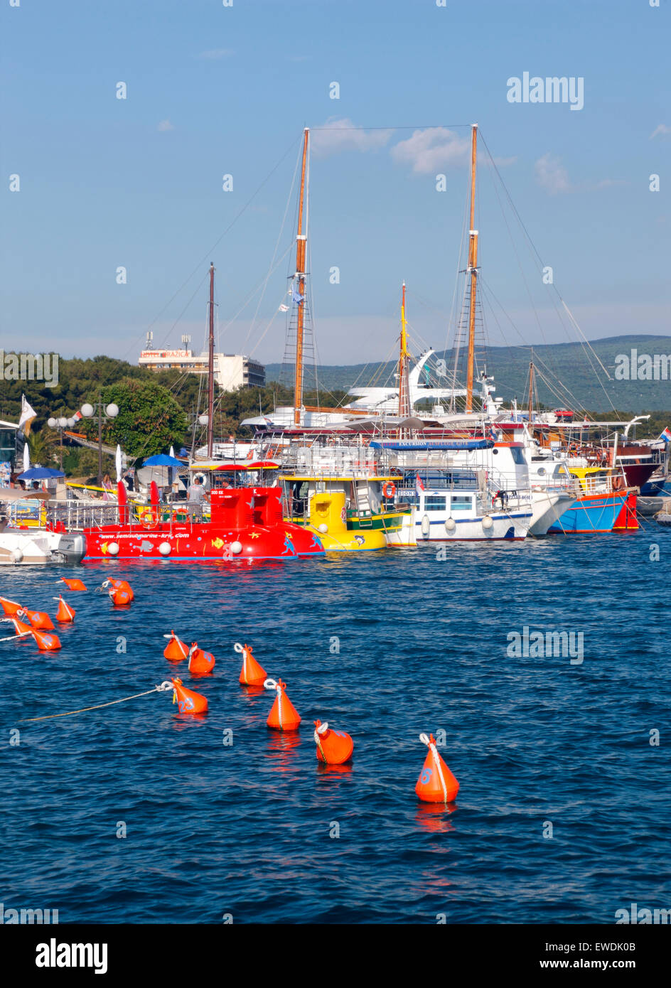 Krk old town waterfront. Isola di Krk, Croazia Foto Stock