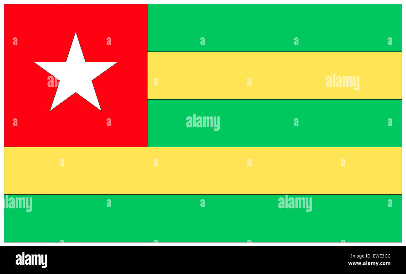Fahne: Togo/ bandiera: Togo. Foto Stock