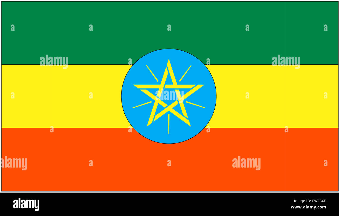 Fahne: Aethiopien/ bandiera: Etiopia. Foto Stock
