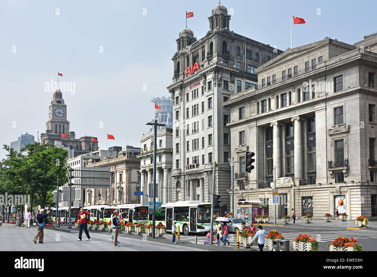Chartered Bank of India Cina Ausralia nort China Daily News AJA Il Bund Shanghai in Cina ( in stile Europeo dell architettura ) Foto Stock